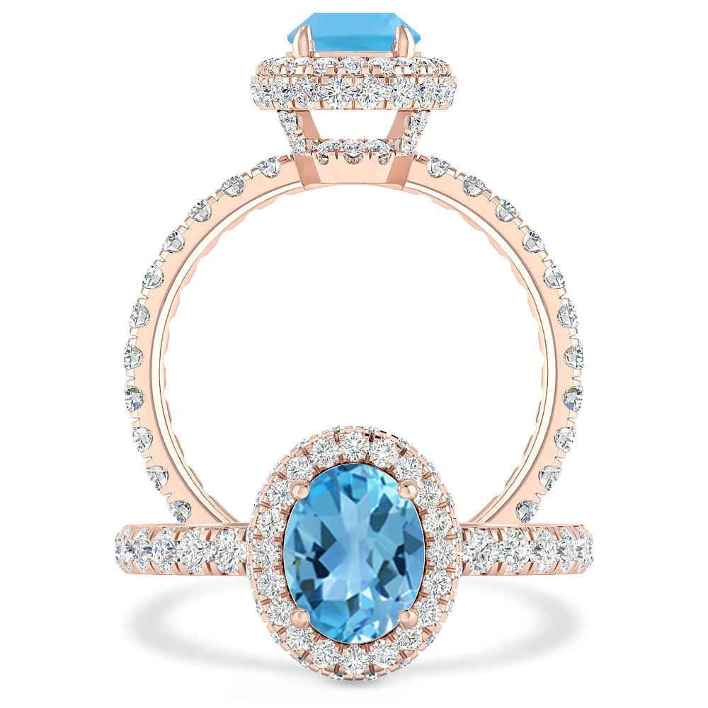 Rose Gold - Blue Topaz