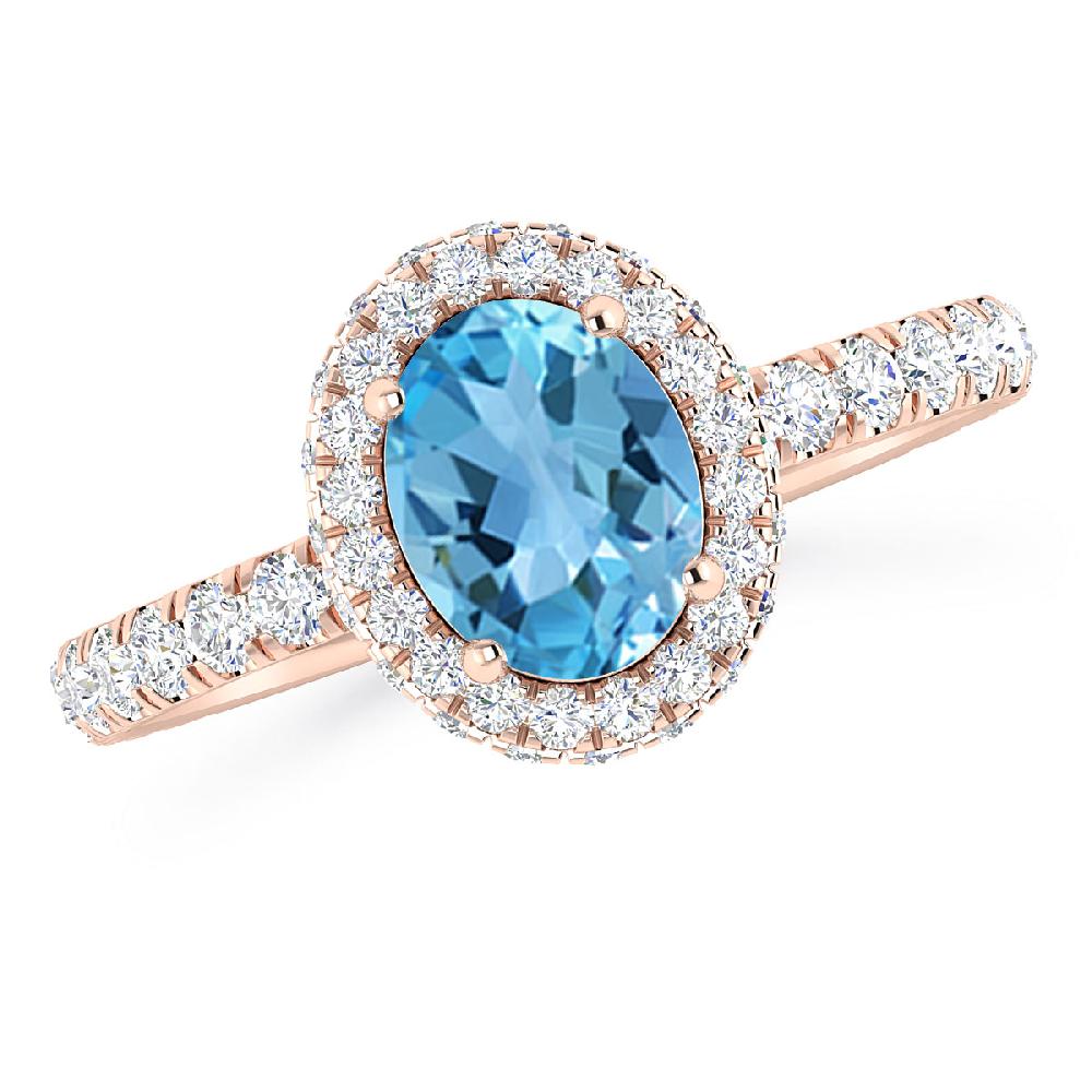 Rose Gold - Blue Topaz