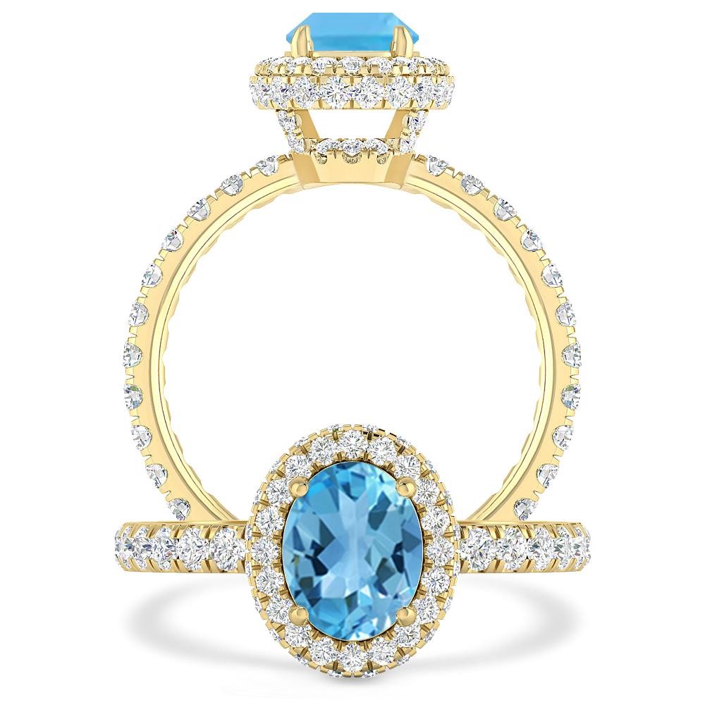 Yellow Gold - Blue Topaz