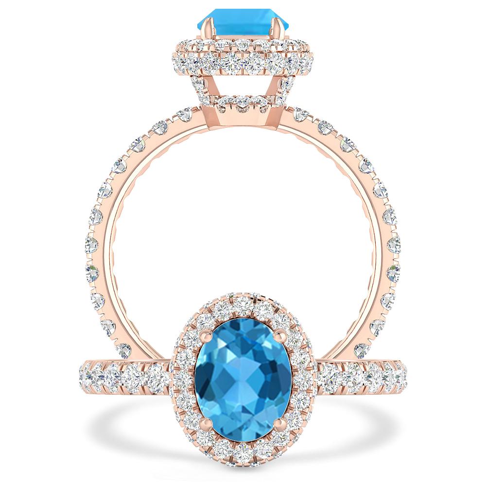 Rose Gold - Blue Topaz
