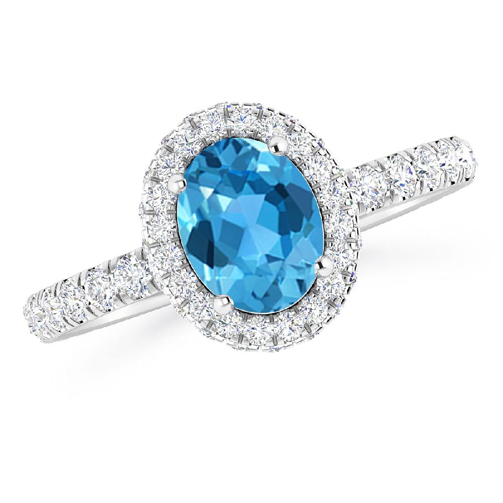 White Gold - Blue Topaz