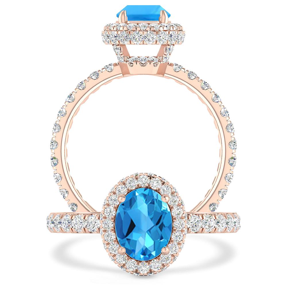 Rose Gold - Blue Topaz