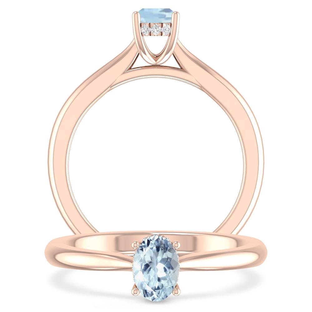 Rose Gold - Aquamarine