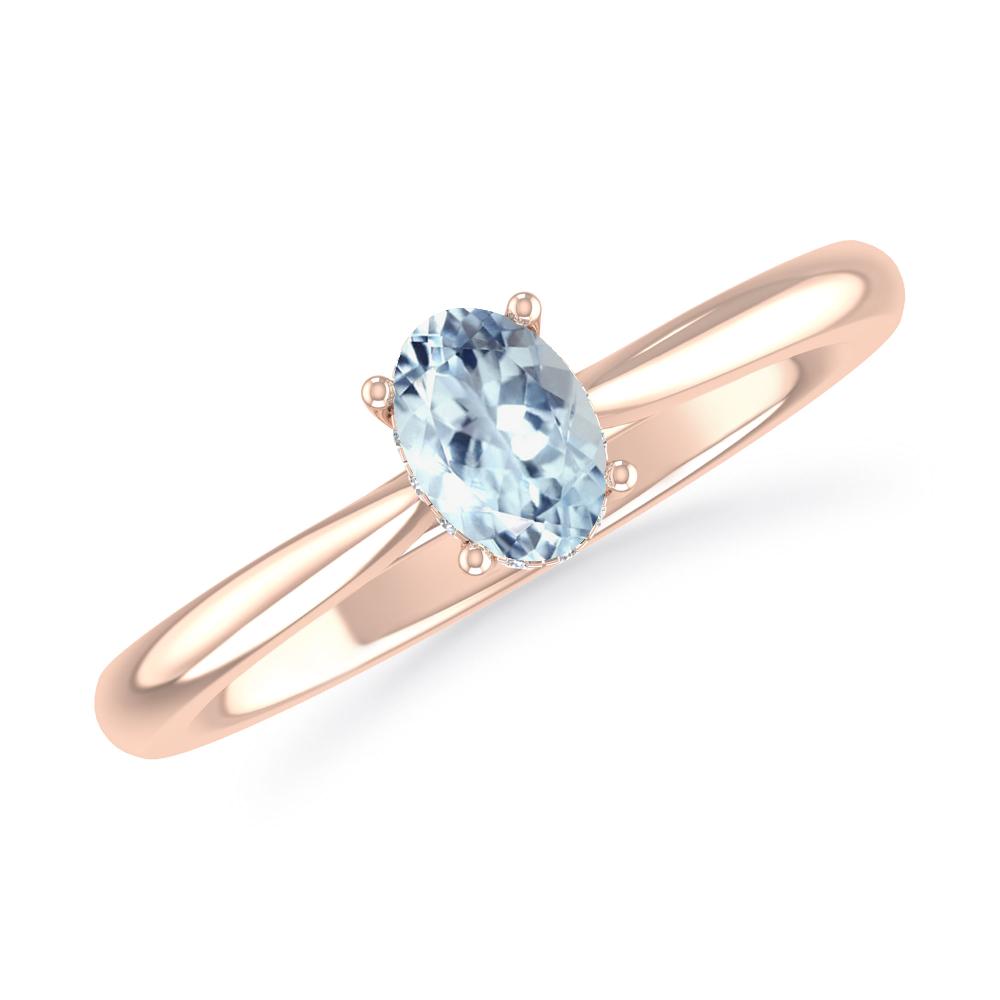 Rose Gold - Aquamarine