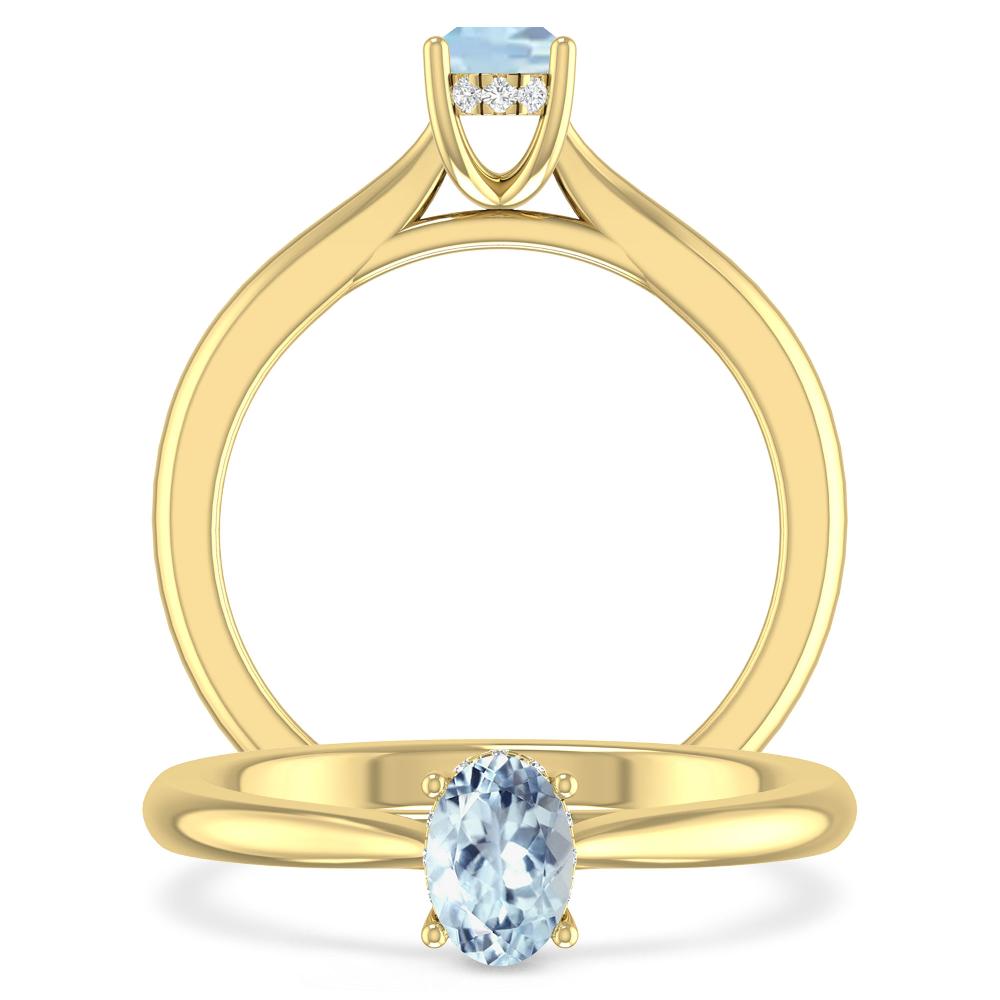 Yellow Gold - Aquamarine