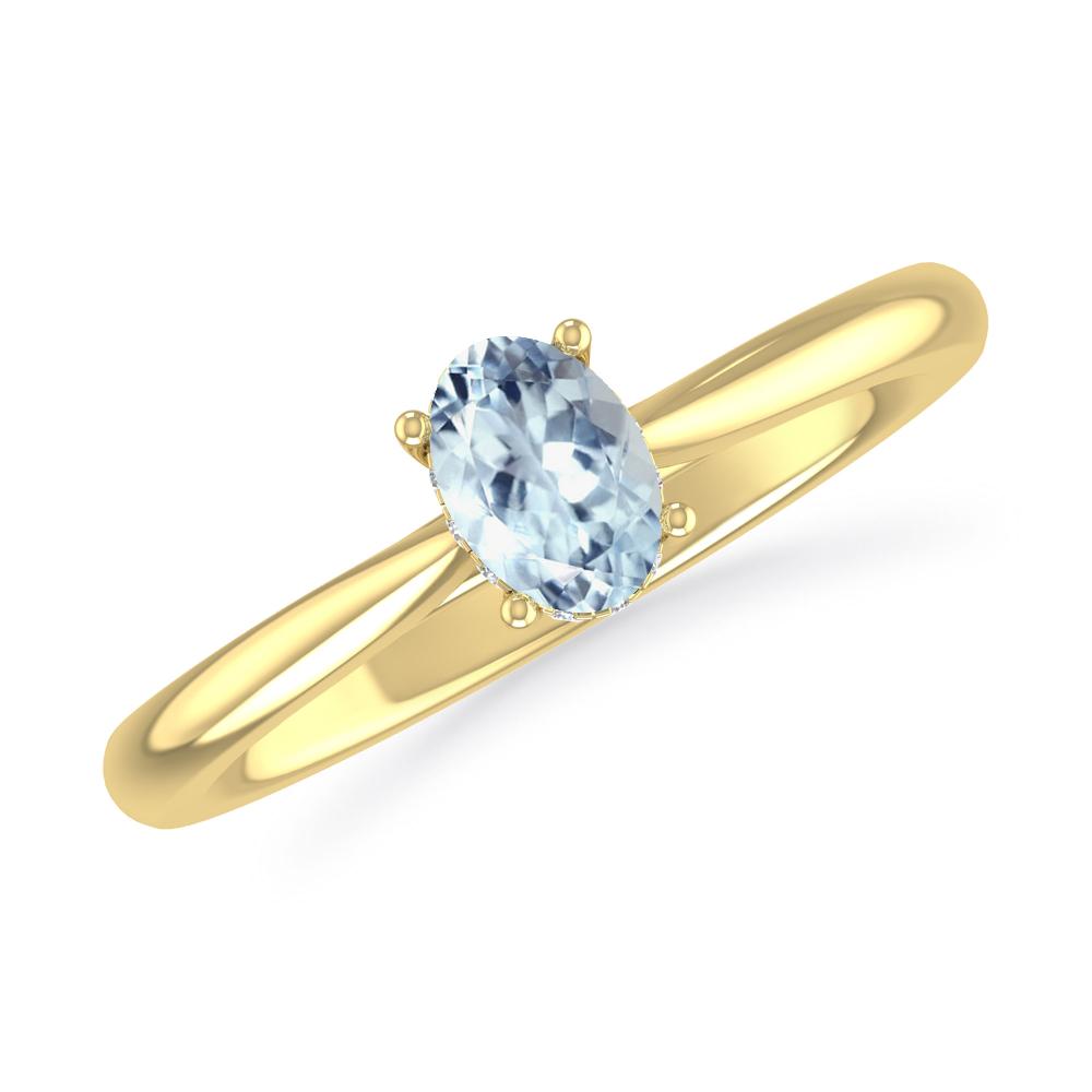 Yellow Gold - Aquamarine