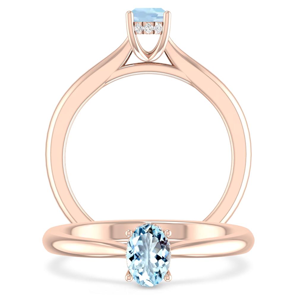 Rose Gold - Aquamarine