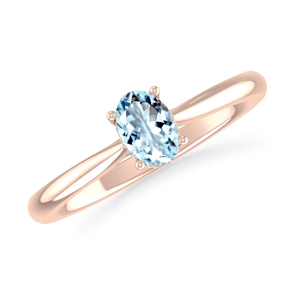 Rose Gold - Aquamarine