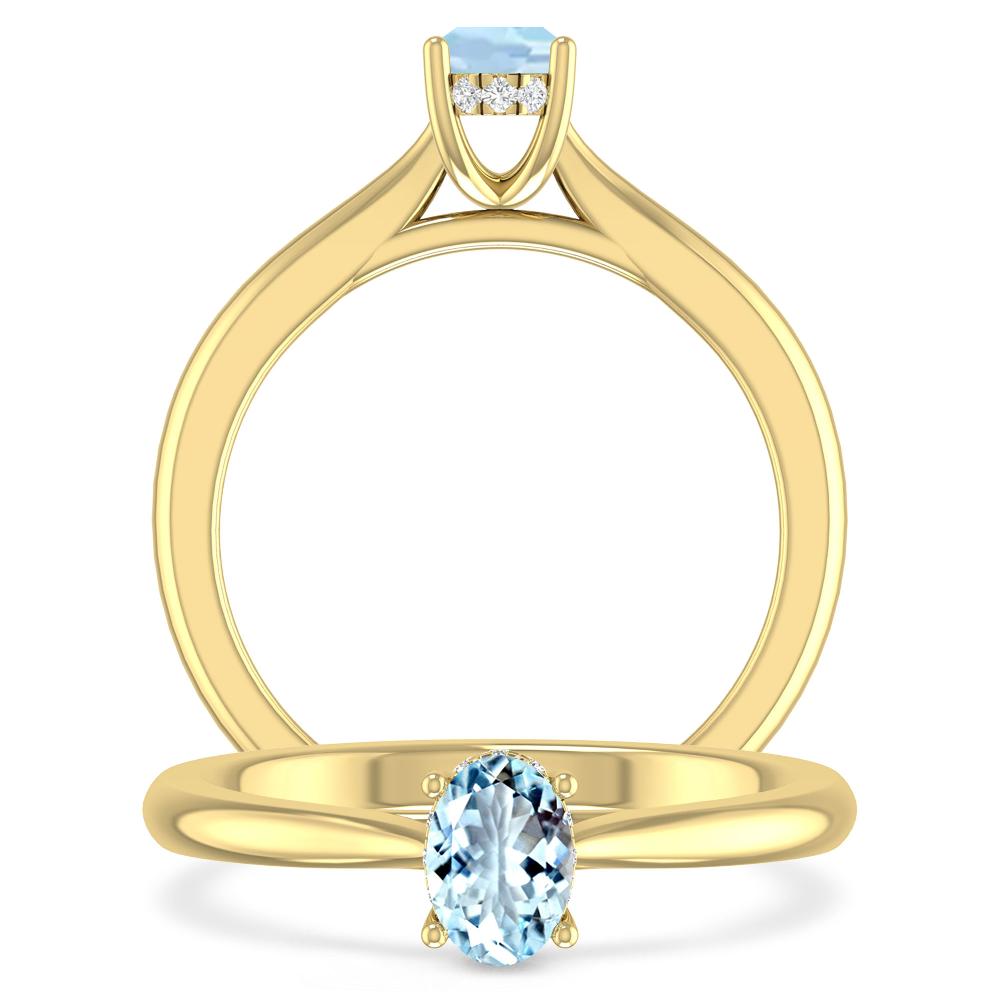 Yellow Gold - Aquamarine
