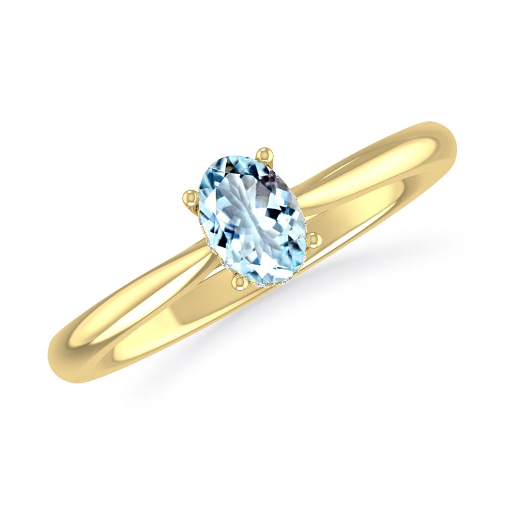 Yellow Gold - Aquamarine