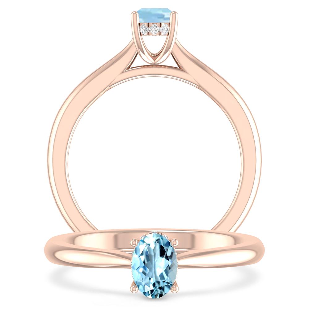 Rose Gold - Aquamarine