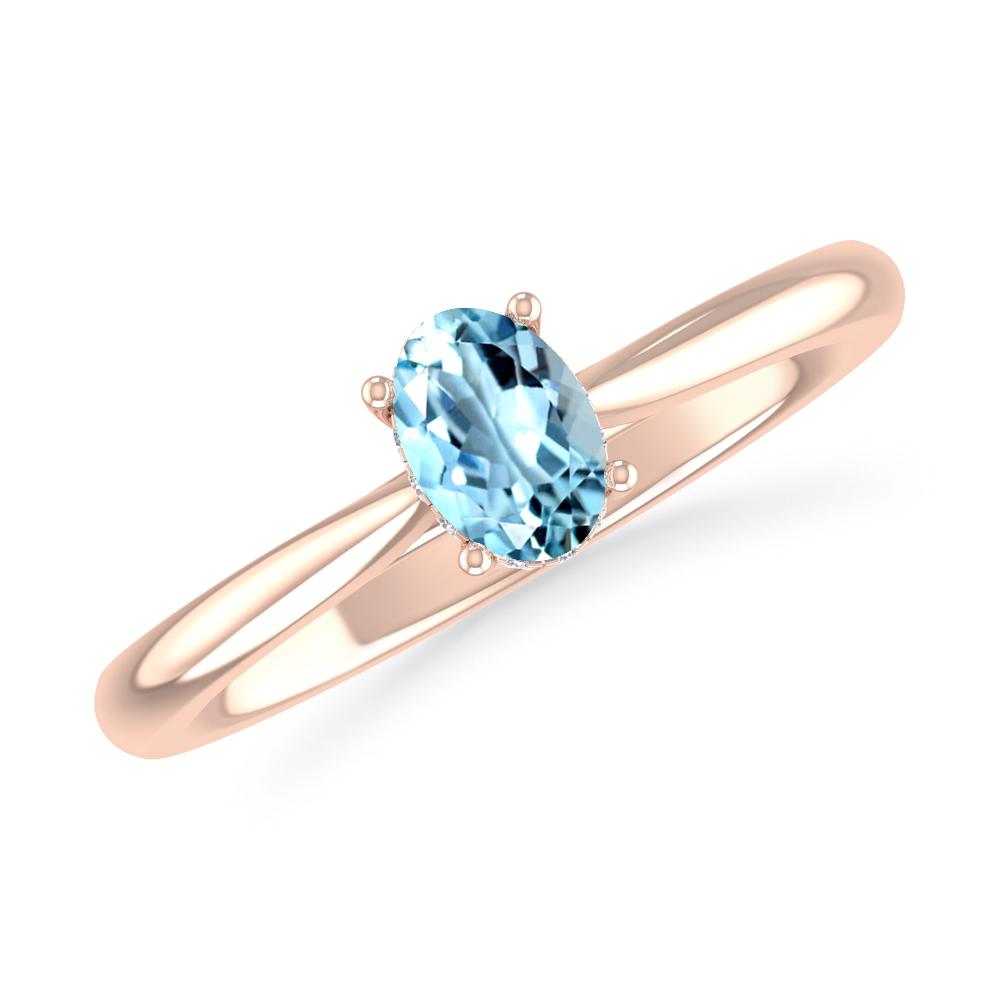 Rose Gold - Aquamarine