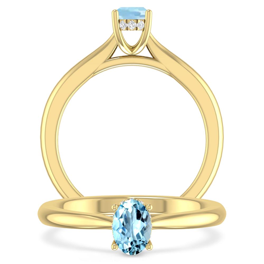 Yellow Gold - Aquamarine