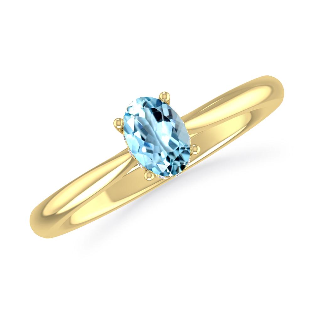 Yellow Gold - Aquamarine
