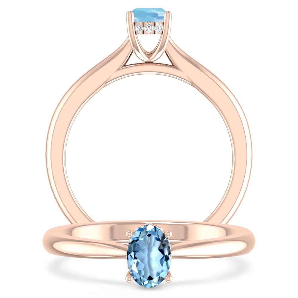 Rose Gold - Aquamarine