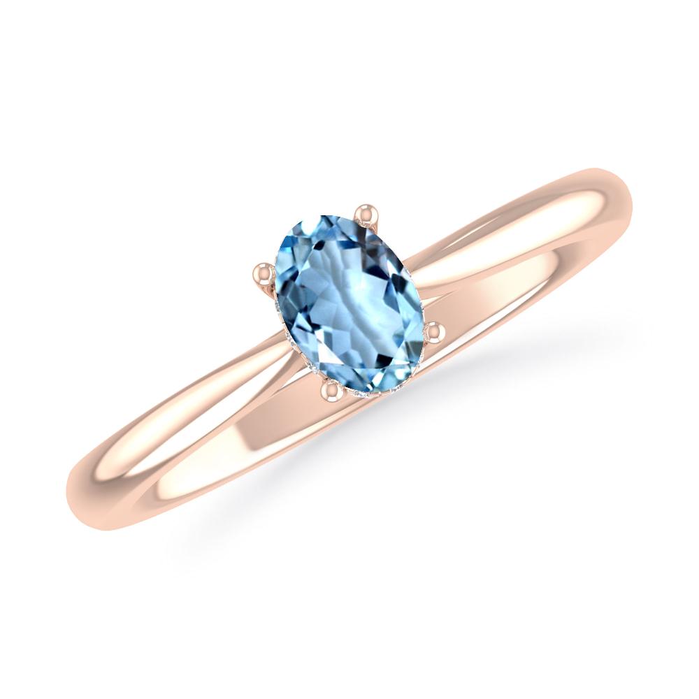 Rose Gold - Aquamarine