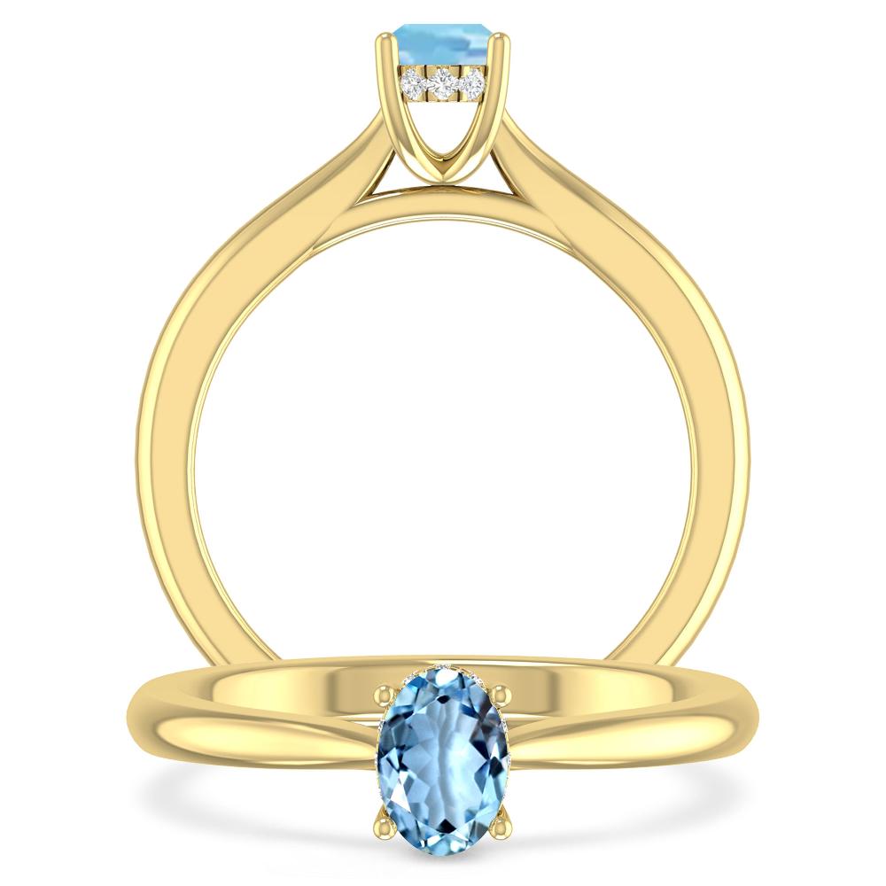 Yellow Gold - Aquamarine