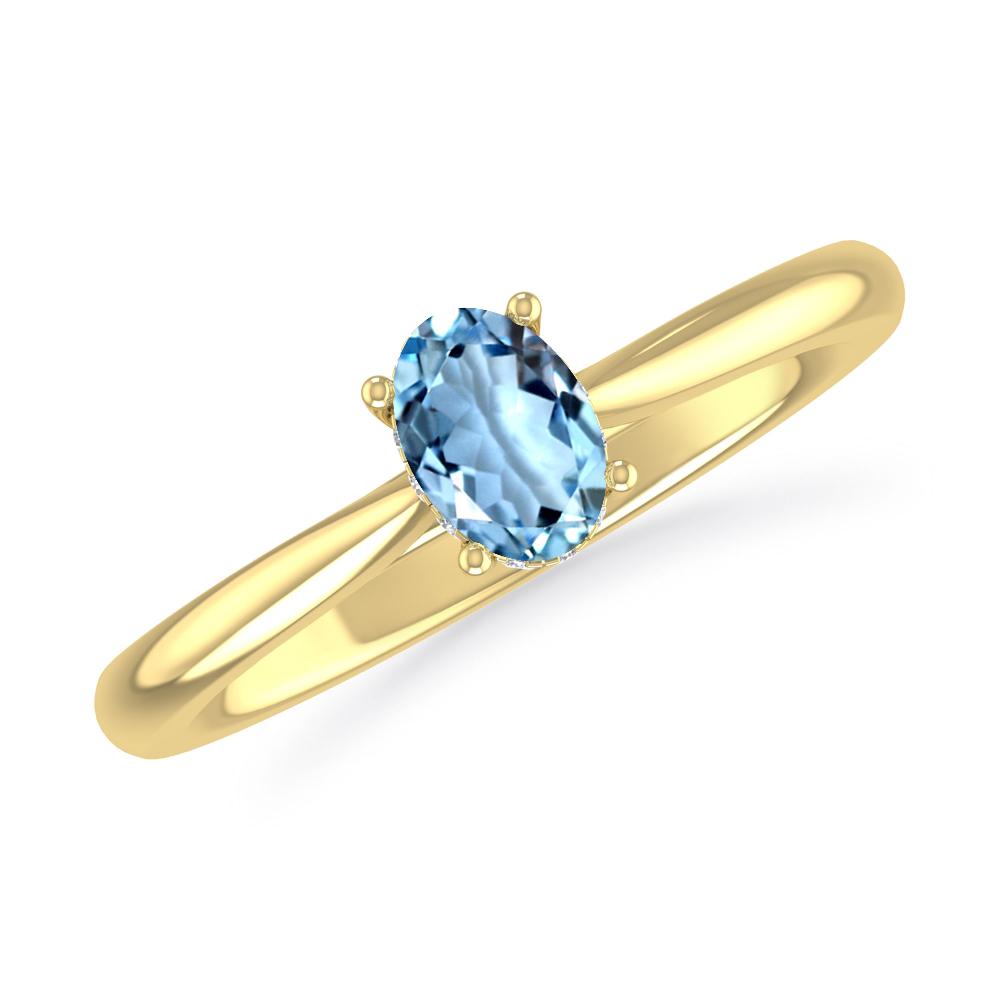 Yellow Gold - Aquamarine