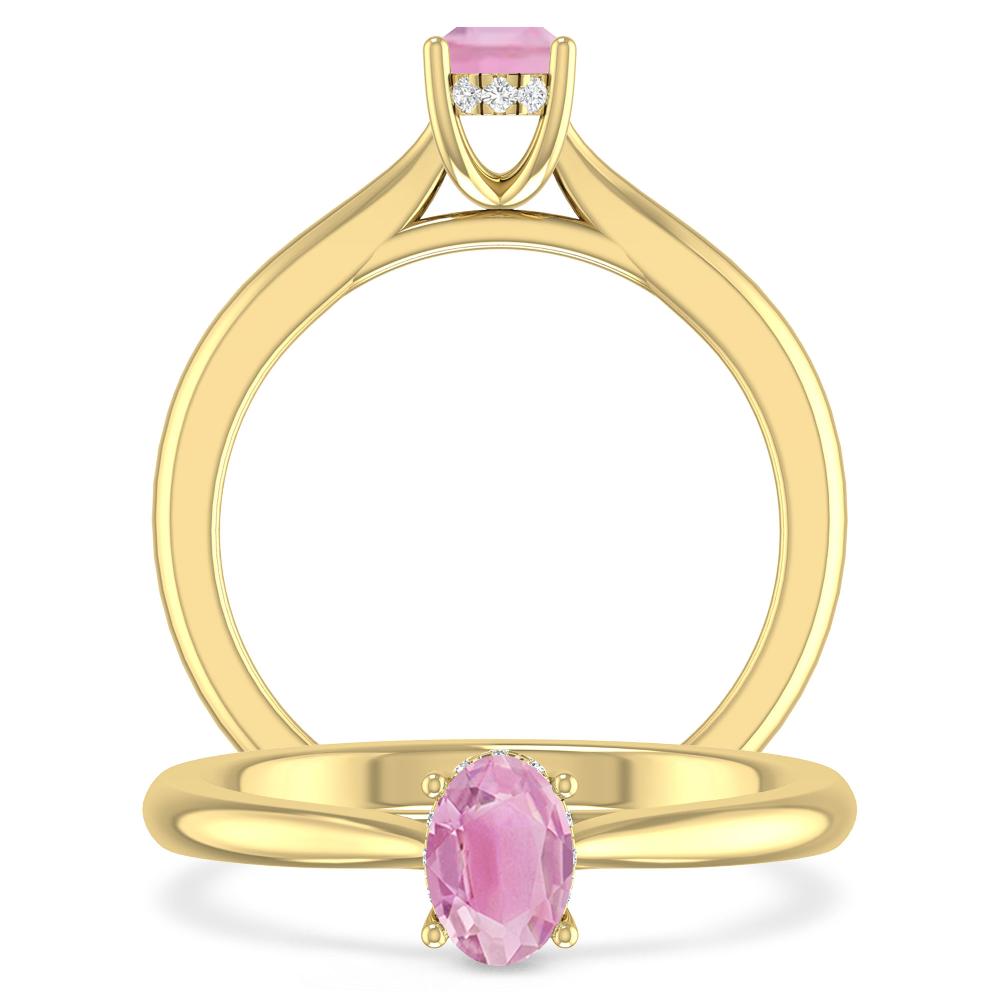 Yellow Gold - Pink Tourmaline