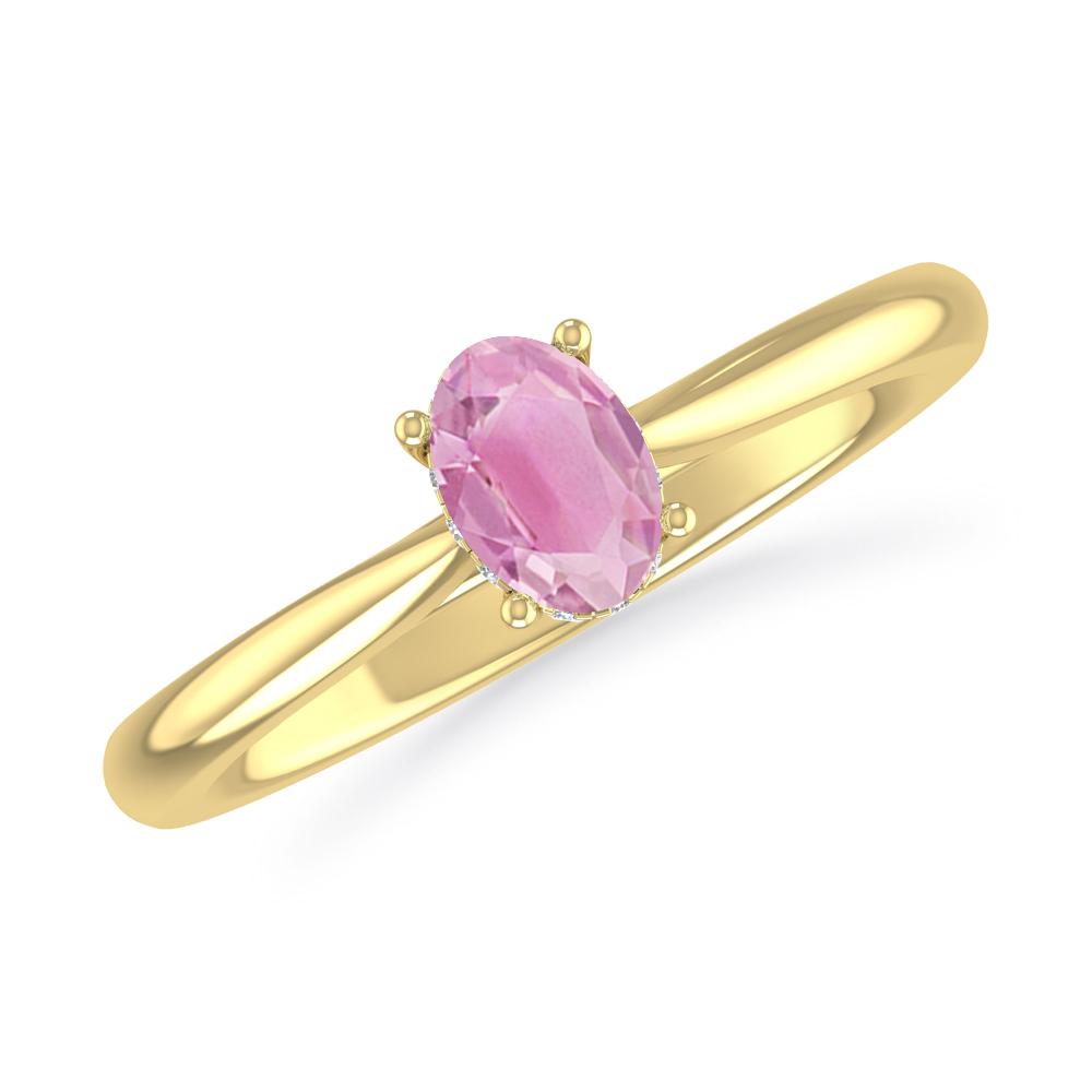 Yellow Gold - Pink Tourmaline