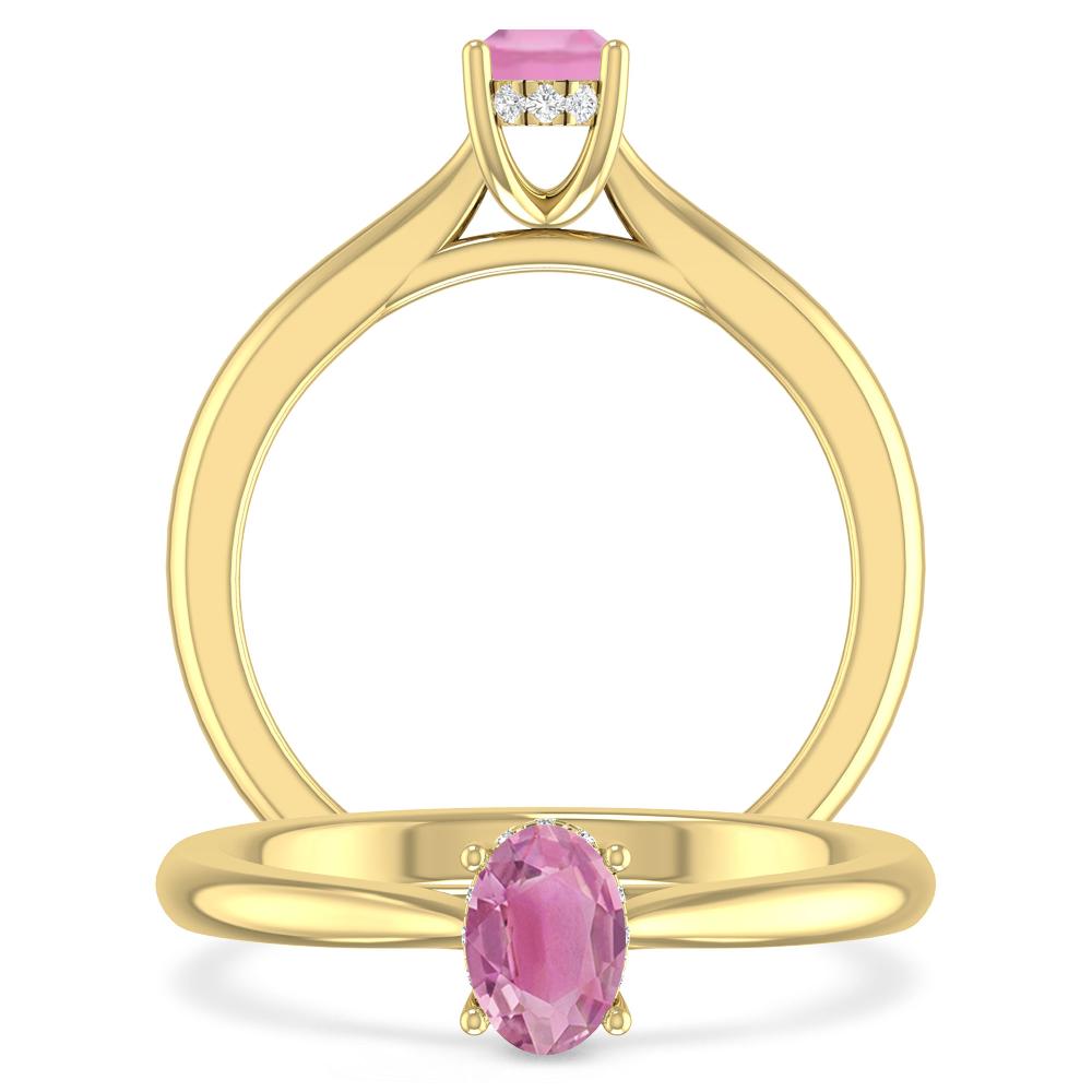 Yellow Gold - Pink Tourmaline
