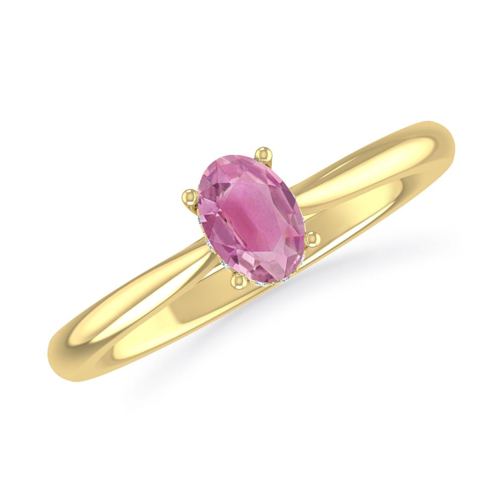 Yellow Gold - Pink Tourmaline
