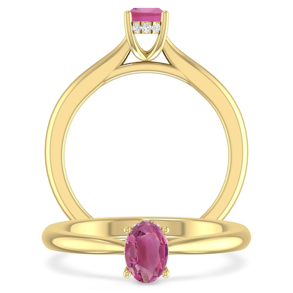 Yellow Gold - Pink Tourmaline