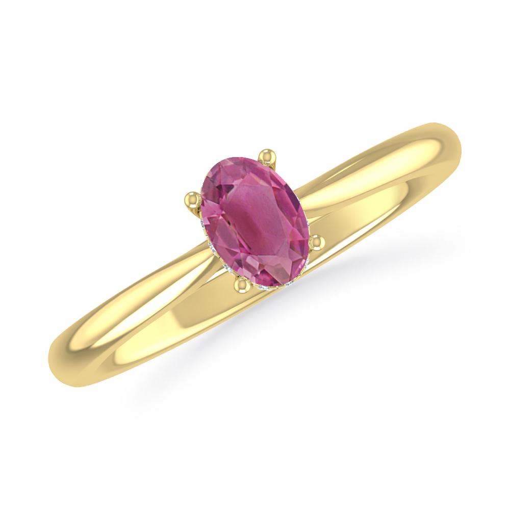 Yellow Gold - Pink Tourmaline