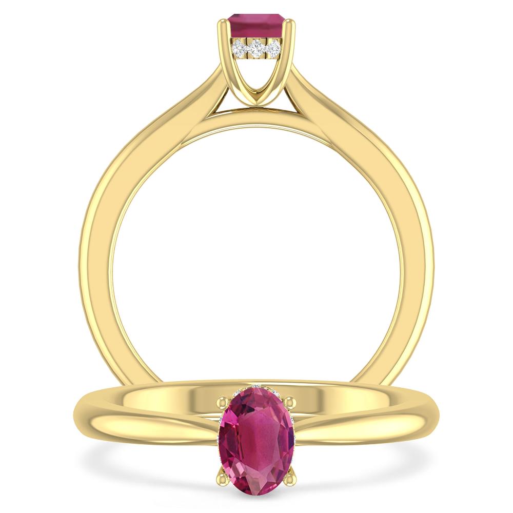 Yellow Gold - Pink Tourmaline