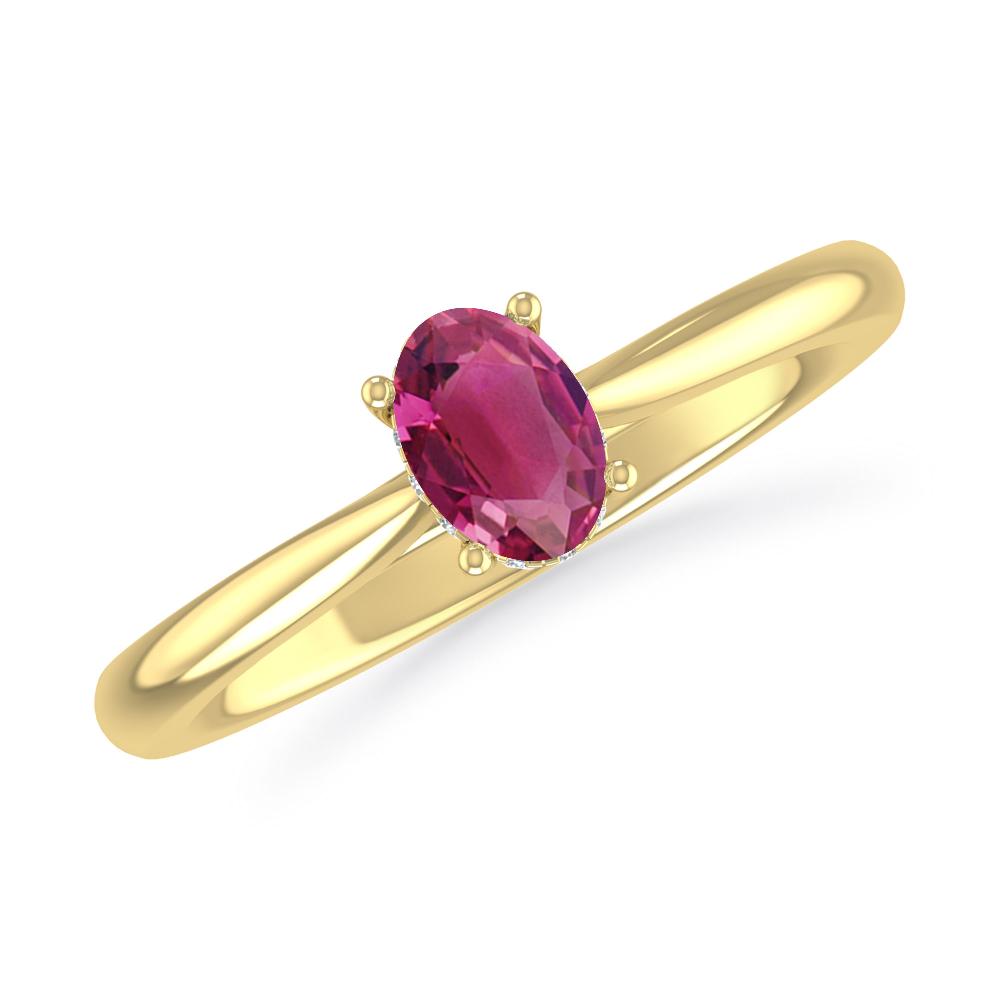 Yellow Gold - Pink Tourmaline