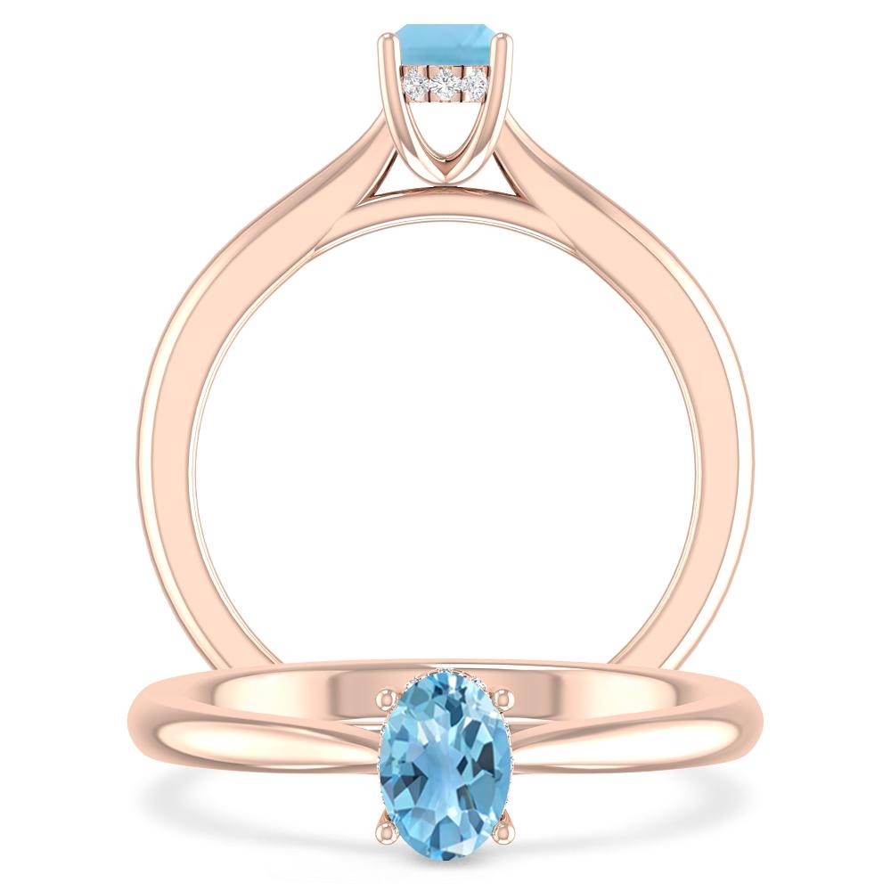 Rose Gold - Blue Topaz