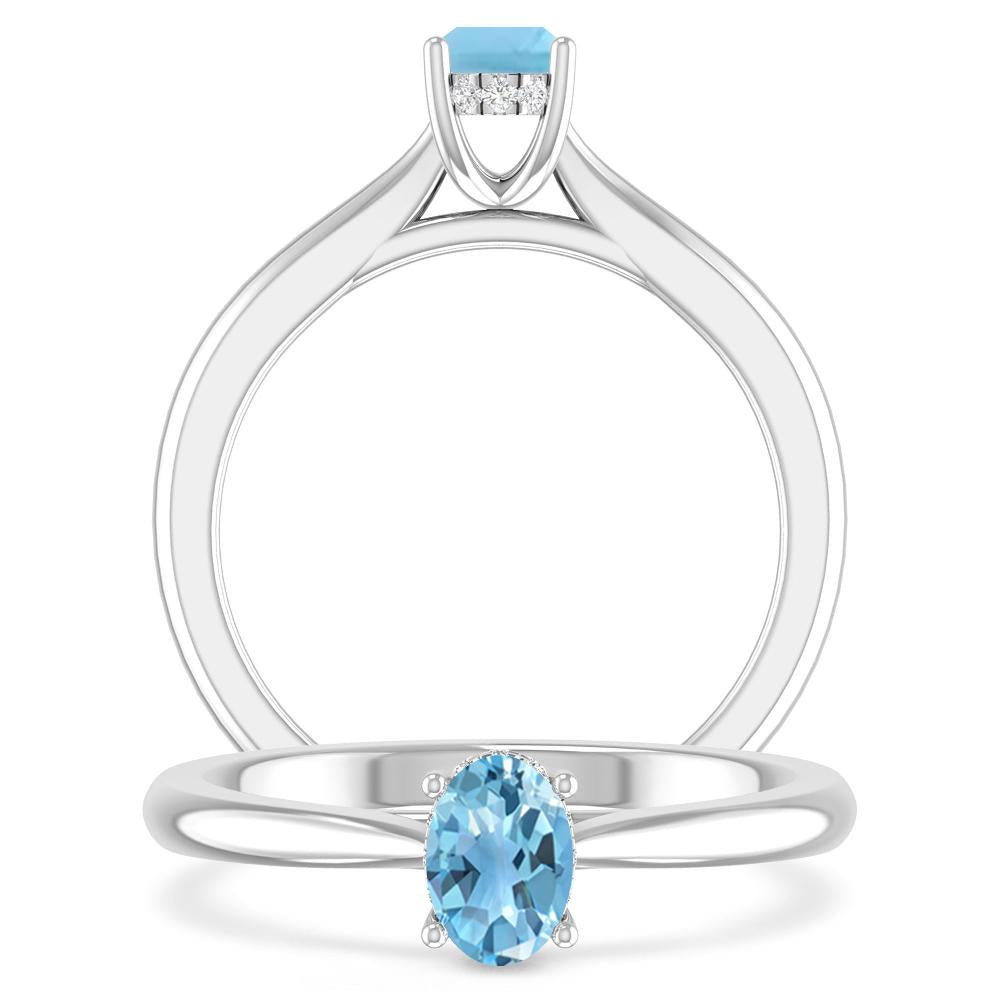 White Gold - Blue Topaz