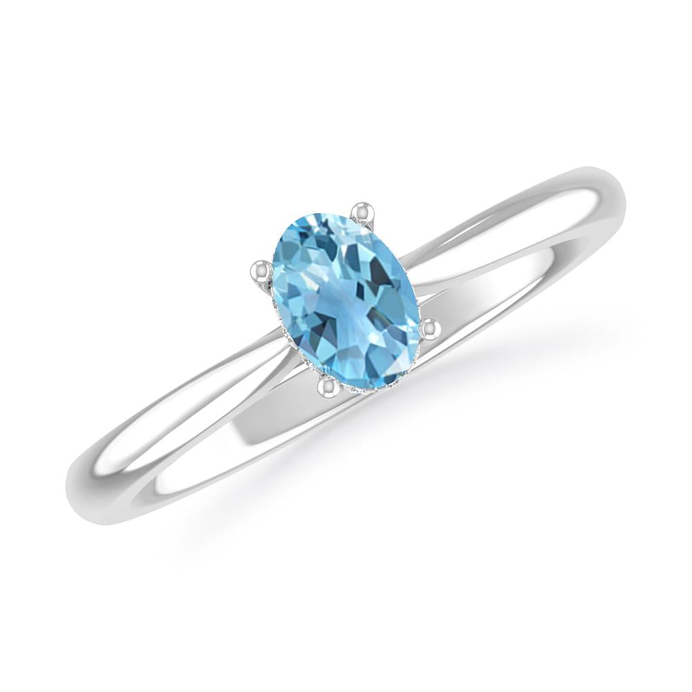 White Gold - Blue Topaz