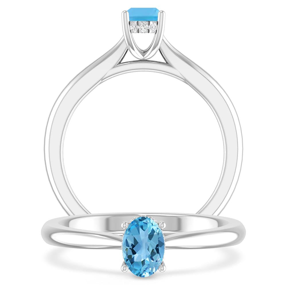 White Gold - Blue Topaz