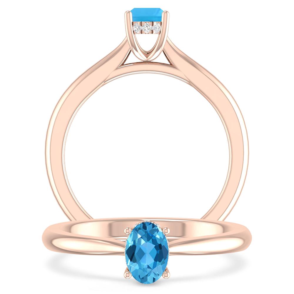 Rose Gold - Blue Topaz
