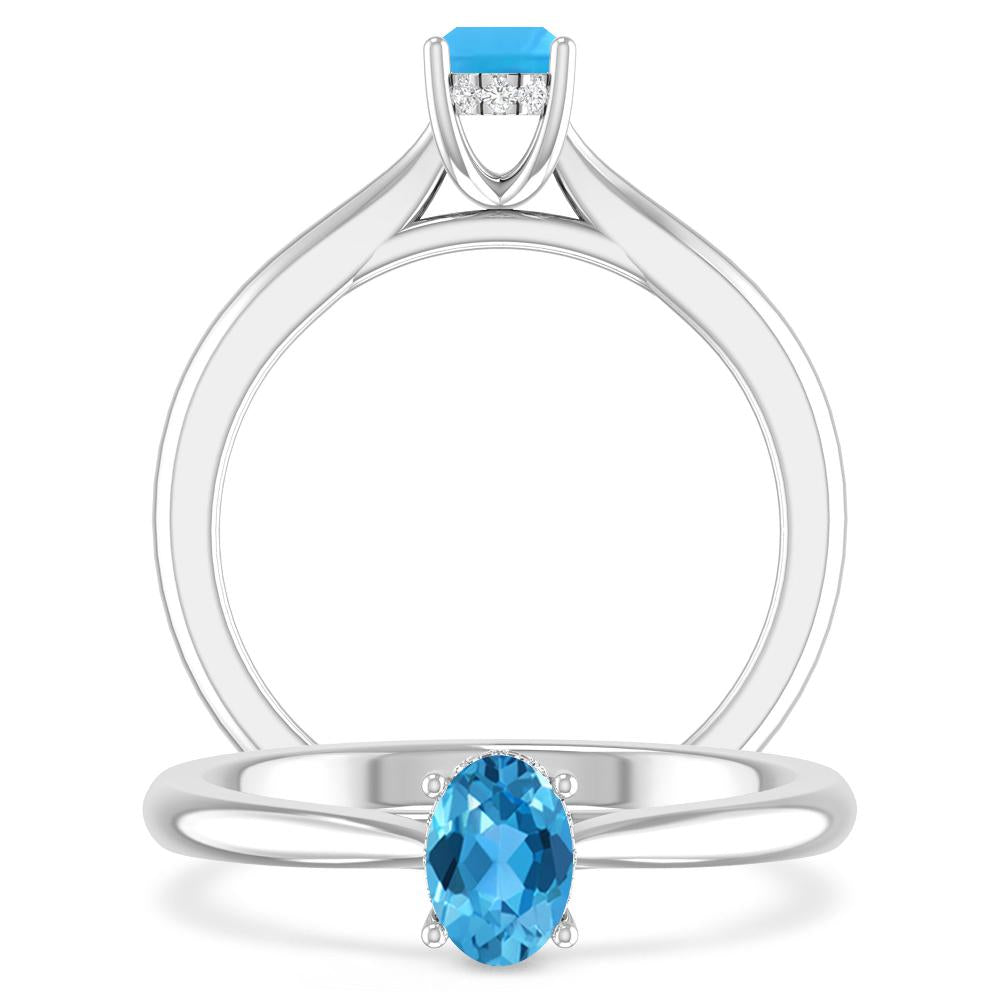 White Gold - Blue Topaz