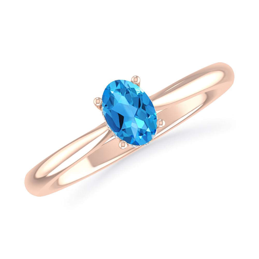 Rose Gold - Blue Topaz