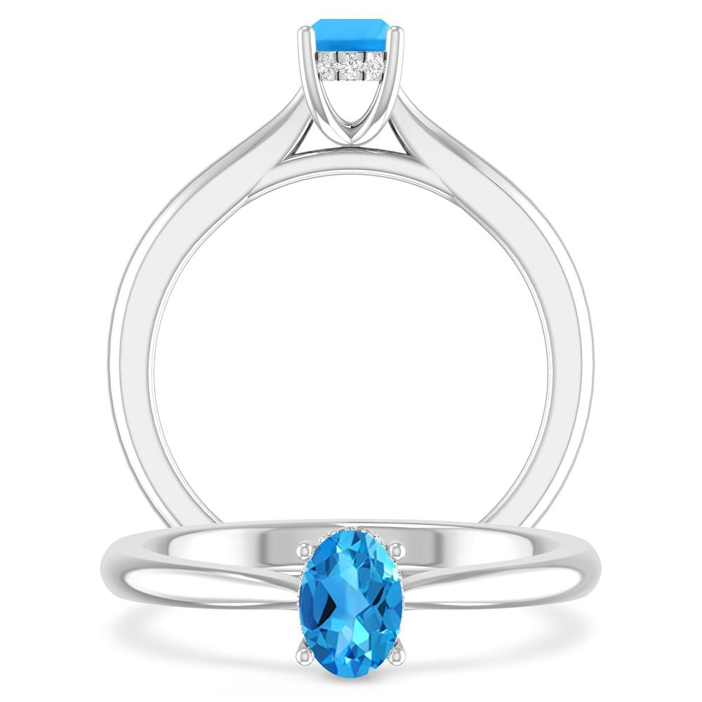 White Gold - Blue Topaz