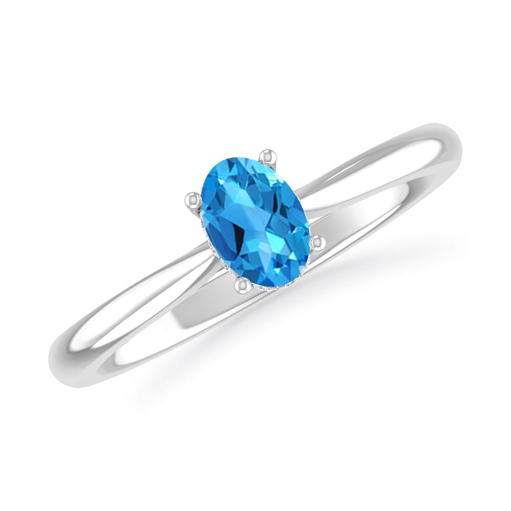 White Gold - Blue Topaz