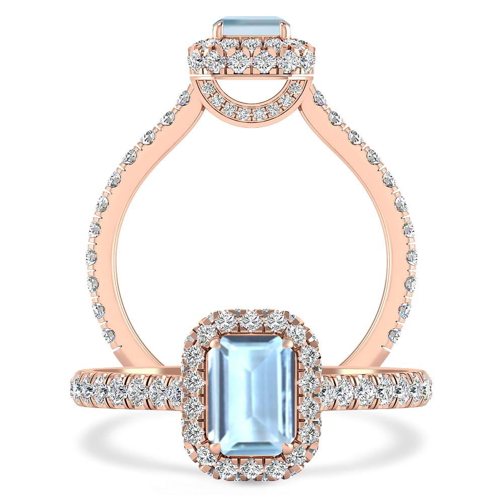 Rose Gold - Aquamarine