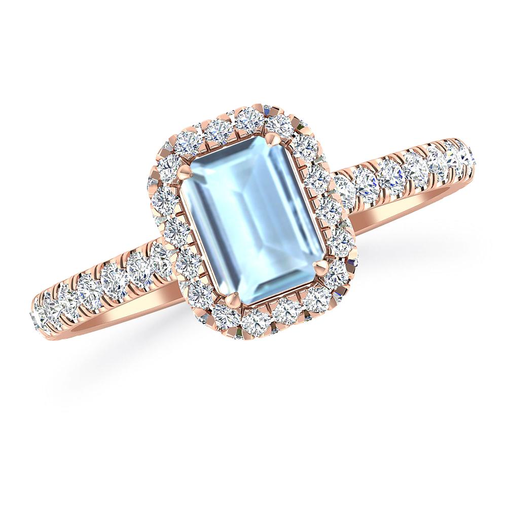 Rose Gold - Aquamarine