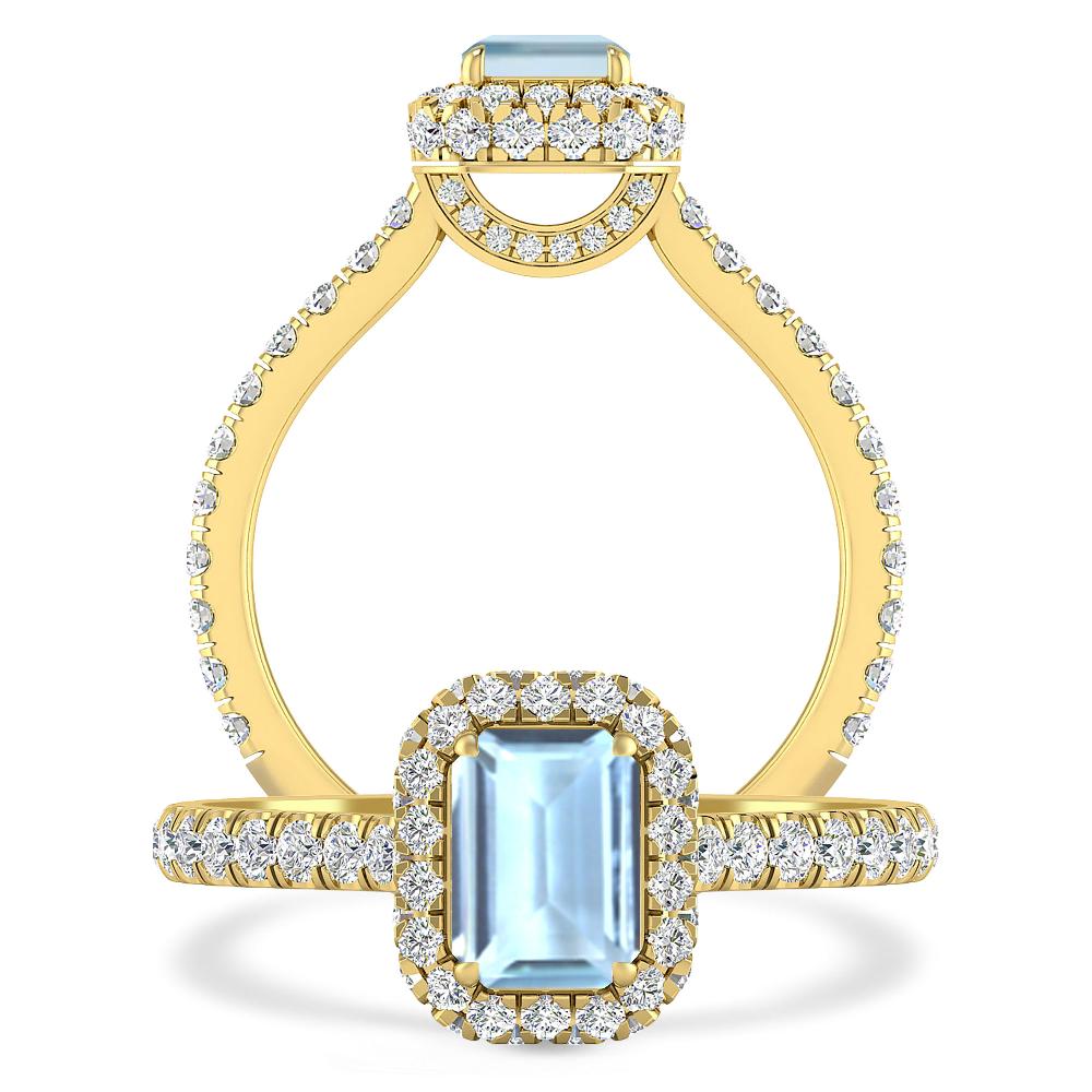 Yellow Gold - Aquamarine