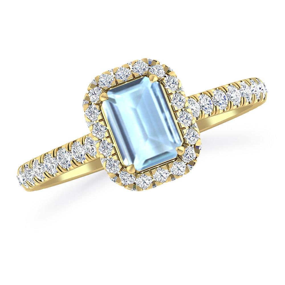 Yellow Gold - Aquamarine