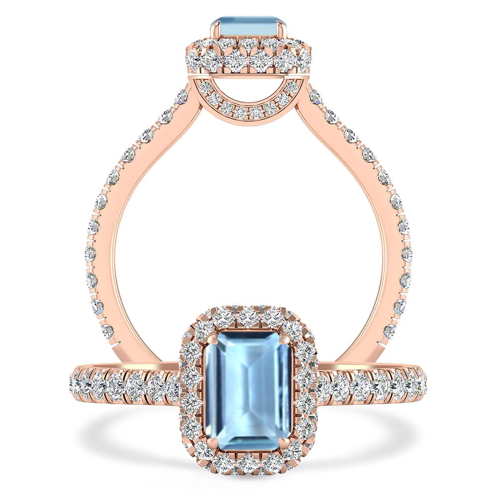 Rose Gold - Aquamarine