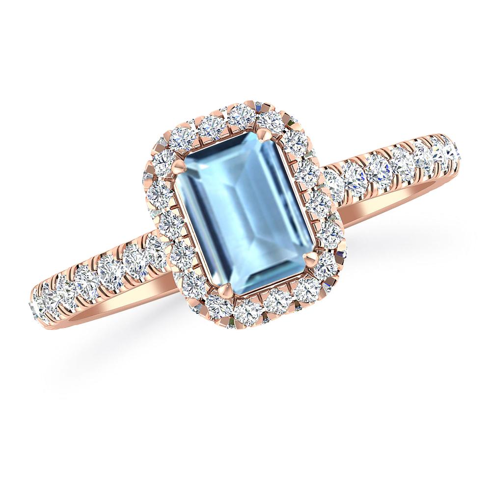 Rose Gold - Aquamarine