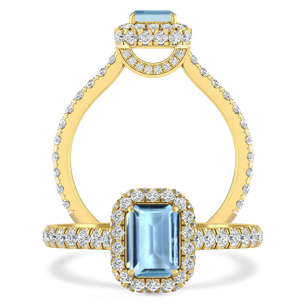 Yellow Gold - Aquamarine