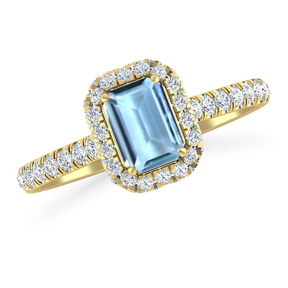 Yellow Gold - Aquamarine
