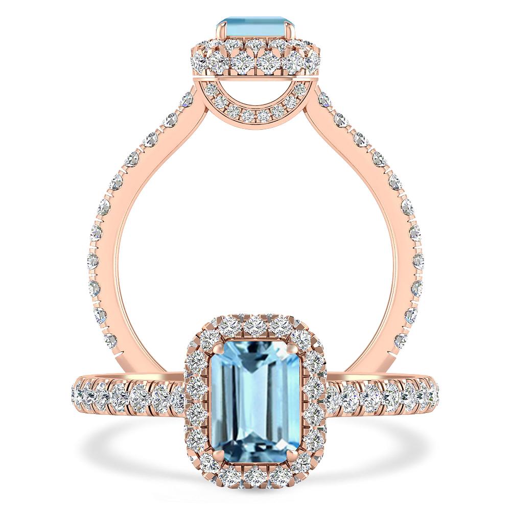 Rose Gold - Aquamarine