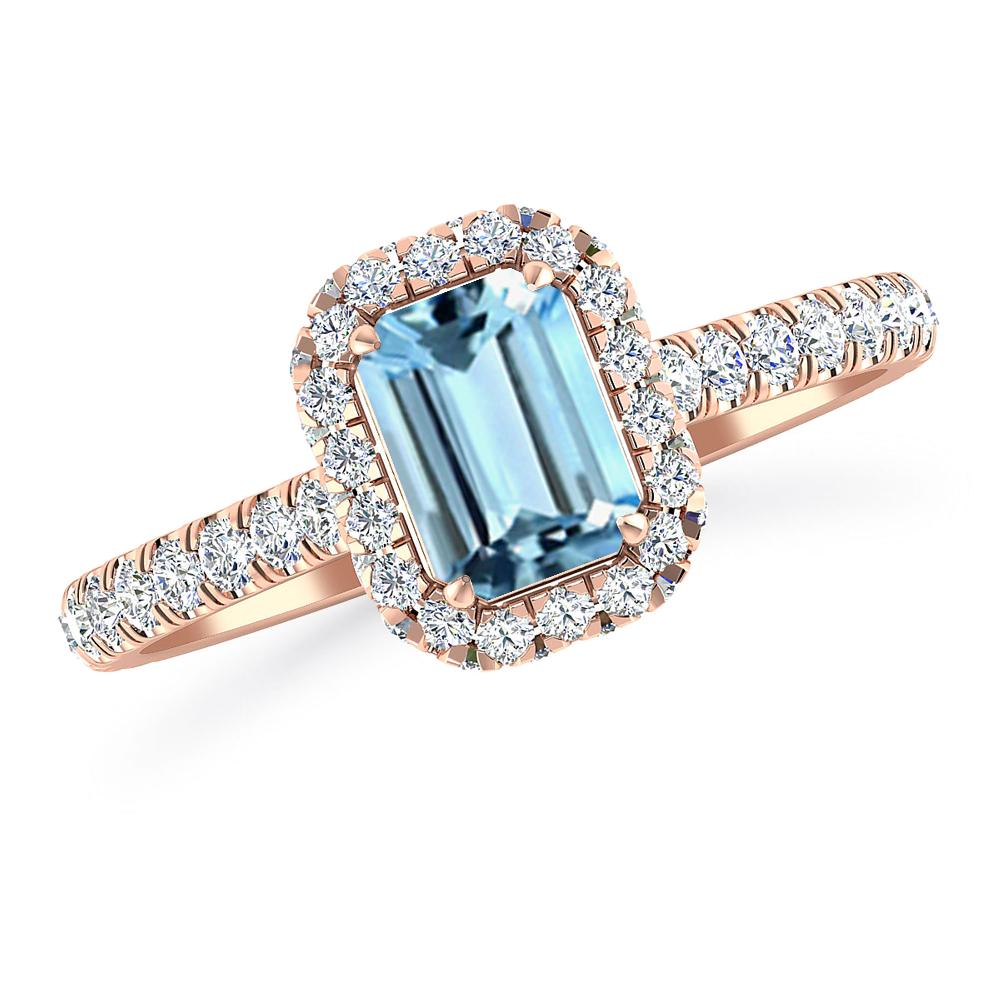 Rose Gold - Aquamarine