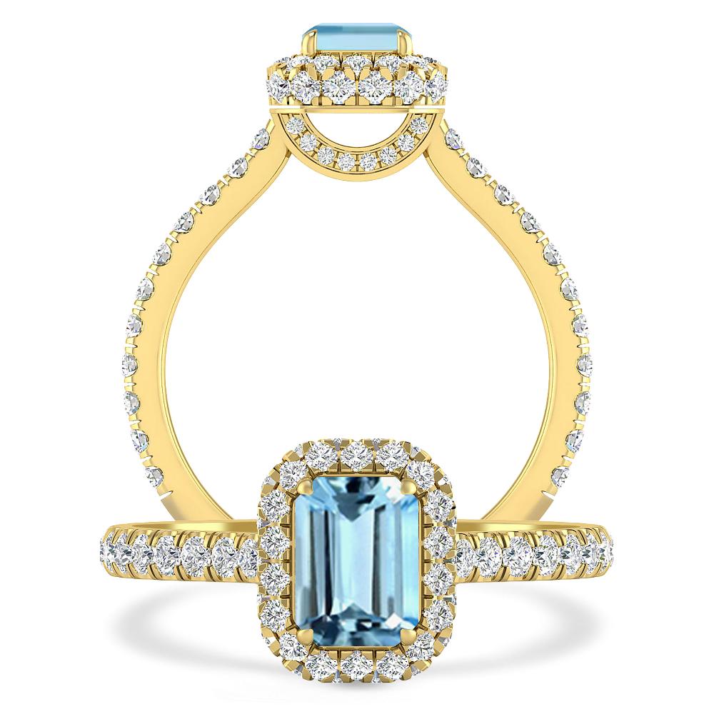Yellow Gold - Aquamarine